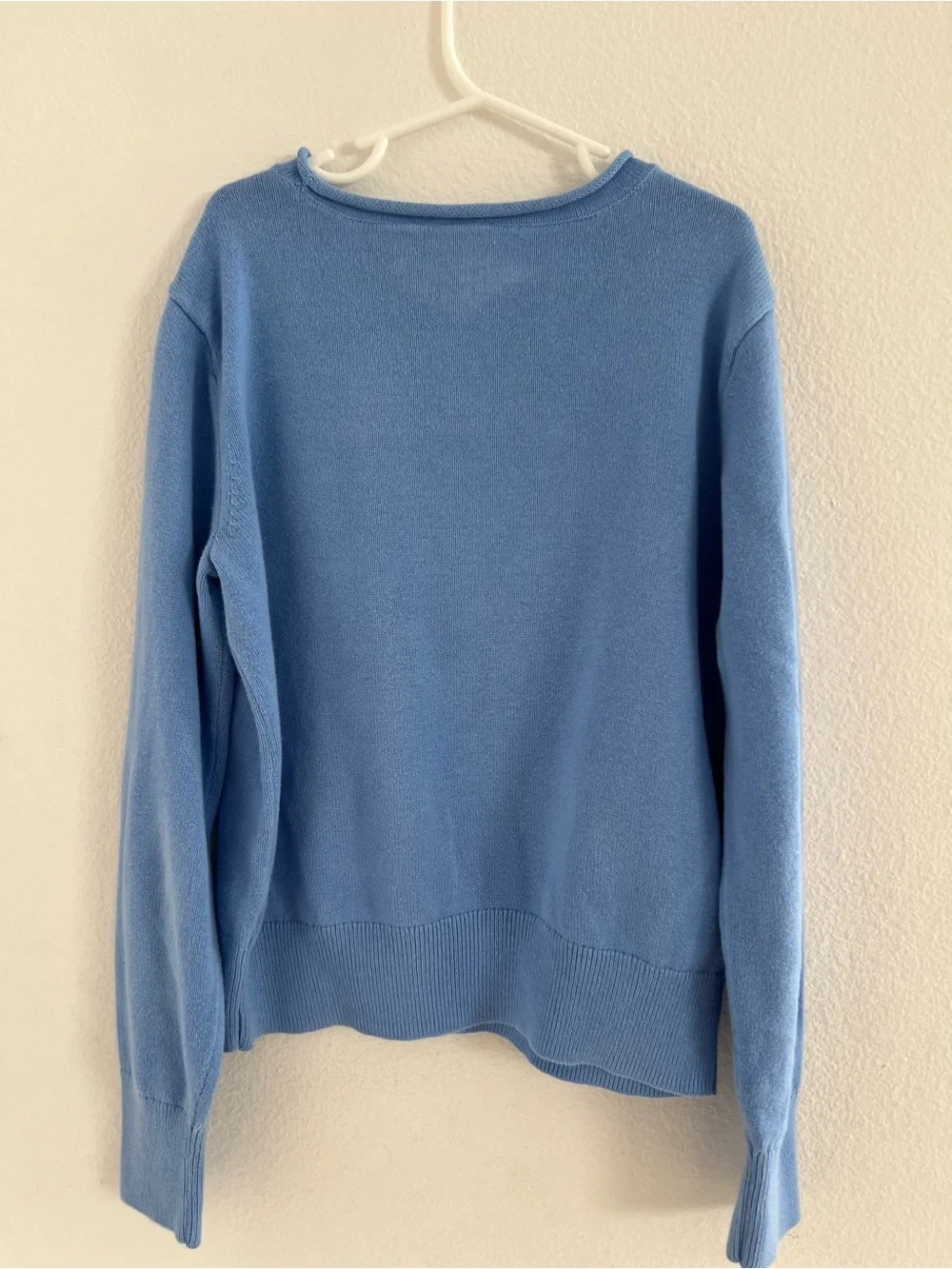 GAP Light Blue Butterfly Crewneck Sweater with Pink Accents